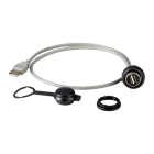 EATON INDUSTRIES - Connettore da incasso 0,6 m con cavo predisposto al collegamento USB 3.0 tipo A collegato in modo permanente e ghiera frontale.