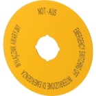EATON INDUSTRIES - Etichettatura, spegnimento di emergenza, D=90mm, colore giallo, PL, EN, DE, IT, GB, FR.