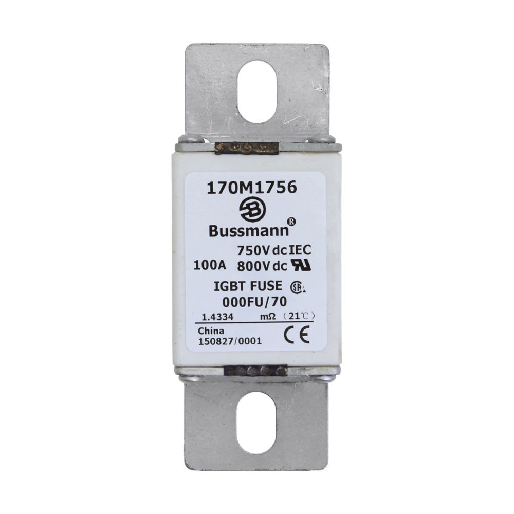 EATON INDUSTRIES - Cartuccia fusibile 100A 750V DC 000FU/70 AR C 24x36x96mm IEC UL 170M1756 FUSE. 170M1756