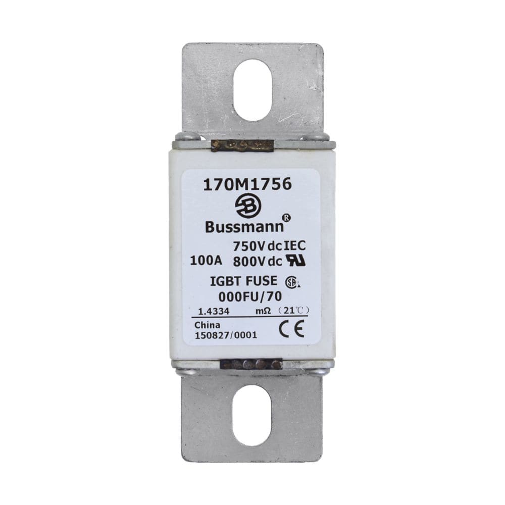 EATON INDUSTRIES - Cartuccia fusibile 100A 750V DC 000FU/70 AR C 24x36x96mm IEC UL 170M1756 FUSE.