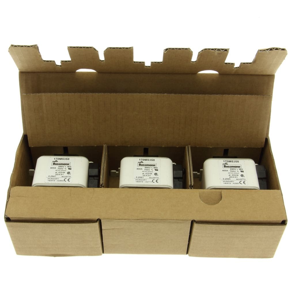 EATON INDUSTRIES - Cartuccia fusibile 400A 690V 2EK/91 AR UC corsa rapida dimensioni 2,61 x 77 x 126mm IEC UL indicatore singolo 170M5358 FUSE.