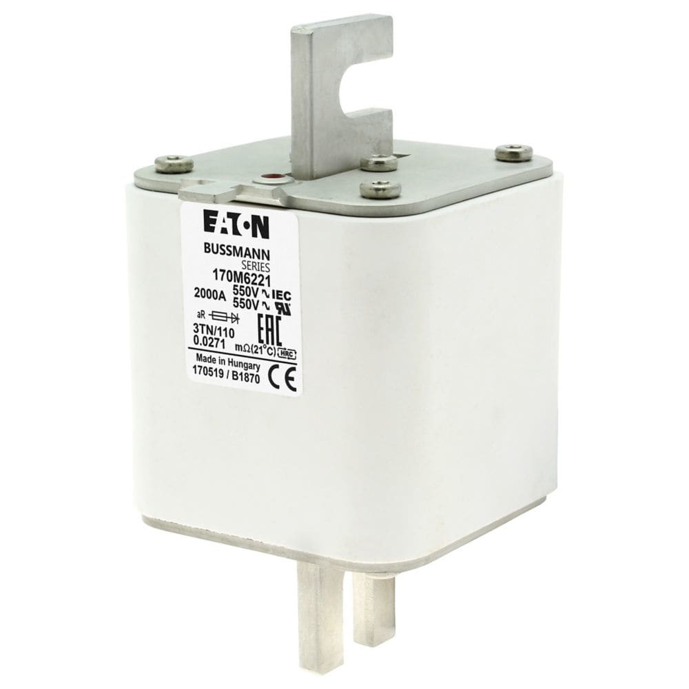 EATON INDUSTRIES - Cartuccia fusibile extra-rapido 2000A 550V DIN 3 76x90x139mm aR IEC indicatore singolo 170M6221 FUSE 3TN/110 AR UR.