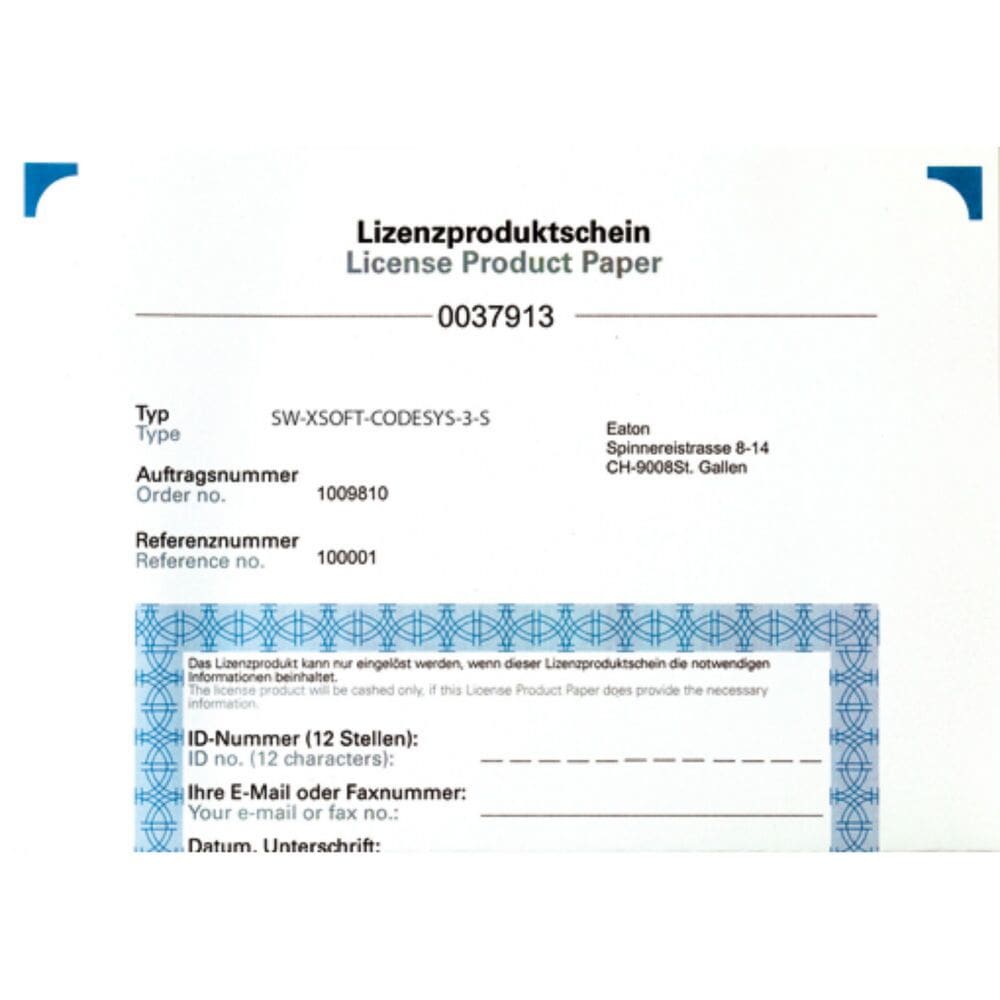 EATON INDUSTRIES - Software per programmazione PLC secondo IEC61131-1, licenza d'uso singolo, per singola postazione.