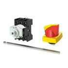 EATON INDUSTRIES - Interruttore generale, P1-25A, 3 poli, comando rinviato, Funzione di arresto d'emergenza, lucchettabile in posizione 0, con albero metallico per 4.