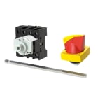 EATON INDUSTRIES - Interruttore generale, P1-25A, a comando rinviato, 3 poli + N, Funzione di arresto d'emergenza, lucchettabile in posizione 0, Con albero metallico.