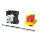 EATON INDUSTRIES - Interruttore generale, P1-25A, a comando rinviato, 3 poli + N, Funzione di arresto d'emergenza, lucchettabile in posizione 0, Con albero metallico.