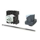 EATON INDUSTRIES - Interruttore generale, sezionatore 3PN 25A grigio lucido, a comando rinviato con maniglia rotativa nera e anello bloccante.