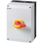 EATON INDUSTRIES - Sezionatore di potenza DMM 125A 3P+N (fisso) con funzione di spegnimento di emergenza, maniglia rotativa rossa e anello di bloccaggio giallo DMM-125/3N/I5/P-R.
