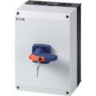 EATON INDUSTRIES - Sezionatore DMM 125A 3P+N con manopola blu, serratura a cilindro, scatola CI-K5 DMM-125/3N/I5/C-B.