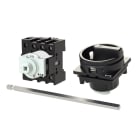EATON INDUSTRIES - Interruttore generale P1 32A a comando rinviato 3 poli + N funzione di arresto con maniglia rotativa nera corona di blocco lucchettabile grigia.