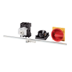 EATON INDUSTRIES - interruttore generale, 25 A, comando rinviato, 3 poli, arresto d'emergenza, maniglia rotativa rossa, anello blocco giallo.