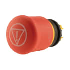 EATON INDUSTRIES - Pulsante arresto emergenza/off, RMQ-Titan, fungo 38 mm, Non illuminato, Sblocco trazione, rosso giallo M22-PV-ESS con simbolo