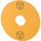 EATON INDUSTRIES - Etichettatura, spegnimento di emergenza, giallo, D=90mm, simbolo IEC60417-5638, M22-XAK-ESS arr. em. D90.