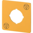 EATON INDUSTRIES - Etichetta di arresto d'emergenza gialla 50x50 mm con simbolo IEC60417-5638 M22-XYK-ESS.