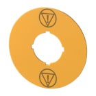 EATON INDUSTRIES - etichettare spegnimento emergenza giallo D=60mm simbolo IEC60417-5638 M22-XBK-ESS ARR D60 SIMBOLO