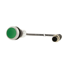 EATON INDUSTRIES - Pulsante piatto ad impulso 1NA cavo nero con connettore M12A 4 poli 1m verde senza scritta anello frontale colore titanio C22-D-G-K10-P5.