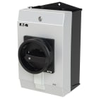 EATON INDUSTRIES - Interruttore generale P1-25, 25A, 3 poli, funzione di arresto, maniglia rotativa nera e corona di blocco, lucchettabile in posizione 0.
