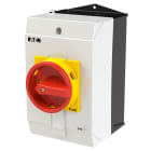 EATON INDUSTRIES - Interruttore generale T0-2-1/I2H/MBS/SVB 20A, in custodia, 2 UnitÃ costruttiva/e, 3 poli, Funzione di arresto d'emergenza, lucchettabile in posizione 0, MAN R/G, versione h.
