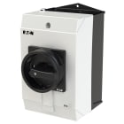 EATON INDUSTRIES - Interruttore generale T0-2-1/I2H/MBS/SVB-SW 20A in custodia, 2 Unità costruttiva/e, 3 poli, Funzione di arresto, con maniglia rotativa nera e corona di blocco, lucchetto.