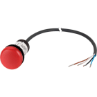 EATON INDUSTRIES - Indicatore luminoso piatto Cavo nero con estremità aperta 4 poli 1 m Lente rossa LED rosso 24 V AC/DC C22-L-R-24-P62 SPIA ROSSO 24V 1M SENZA C