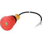 EATON INDUSTRIES - Pulsante d'emergenza/off palmare 45 mm, sblocco rotazione, 1 NC, 1 NA, Cavo nero aperto 4 po' C22-PVT45P-MPI-K11-P62.
