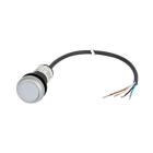 EATON INDUSTRIES - Pulsante luminoso piatto ad impulso 1 NA cavo nero con estremità aperta 4 poli 3,5 m LED bianco senza scritta 24 V AC/DC anello fr C22-DL-W-K10-24-P65 P.L.IN.1NA BIA.24V 3