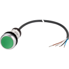 EATON INDUSTRIES - Pulsante piatto ad impulso 1NA cavo nero estremità aperta 4 poli 1m verde senza scritta anello frontale colore titanio C22-D-G-K10-P62 PULS.INST.1NA VERDE 1M