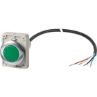 EATON INDUSTRIES - Indicatore luminoso piatto cavo nero con estremità aperta 4 poli 1 m lente verde LED 24 V AC/DC C30C-FL-G-24-P62.