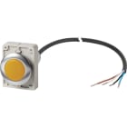 EATON INDUSTRIES - Indicatore luminoso piatto cavo nero con estremità aperta 4 poli 1 m lente gialla LED bianco 24 V AC/DC C30C-FL-Y-24-P62.