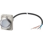EATON INDUSTRIES - Pulsante piatto ad impulso 1NA cavo nero estremità aperta 4 poli 1m bianco senza scritta ghiera frontale in metallo C30C-FD-W-K10-P62. 186048