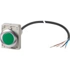 EATON INDUSTRIES - Indicatore luminoso piatto cavo nero con estremità aperta 4 poli 3,5 m lente verde LED 24 V AC/DC C30C-FL-G-24-P65.