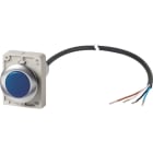 EATON INDUSTRIES - Indicatore luminoso piatto cavo nero con estremità aperta 4 poli 3,5 m lente blu LED azzurro 24 V AC/DC C30C-FL-B-24-P65.