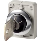 EATON INDUSTRIES - Chiave 30mm 2 posizioni, Pulsante Flat Front permanente, Ghiera frontale metallo, Adatto per serrature d'impianto.