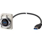 EATON INDUSTRIES - Connettore da incasso 0,6m con cavo predisposto per connessione USB 3.0 tipo A collegato permanentemente e ghiera frontale M30C-FUSB-60 da 30mm.