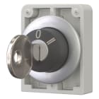 EATON INDUSTRIES - M30C-FWRS3 Selettore a Chiave 30mm 3 Posizioni, Pulsante Flat Front, Permanente, Estraibilità Chiave: I, 0, II, Ghiera Metallica.