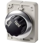 EATON INDUSTRIES - Interruttore commutazione RMQ-Titan, testina rotante permanente, 2 posizioni, dicitura, ghiera frontale metallo, auto hand, selettore 30mm 2p manopola standard.