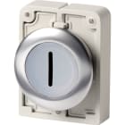EATON INDUSTRIES - Pulsante luminoso RMQ-Titan piatto instabile bianco inciso con 1 Anello frontale in acciaio inossidabile M30I-FDL-W-X1 a filo.