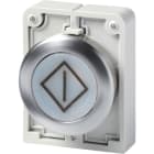 EATON INDUSTRIES - Pulsante luminoso RMQ-Titan piatto ad impulso bianco con dicitura Anello anteriore in acciaio inossidabile M30I-FDL-W-X100 PUL LUM D30 A FILO BIA X.