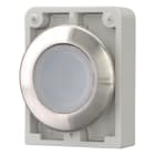 EATON INDUSTRIES - Pulsante luminoso RMQ-Titan piatto ad impulso bianco senza scritta Anello anteriore in acciaio inossidabile M30I-FDL-W D30 A FILO BIAN