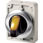EATON INDUSTRIES - Selettore luminoso RMQ-Titan con maniglia ad impulso 2 posizioni giallo Anello anteriore in acciaio inossidabile.