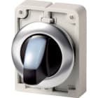 EATON INDUSTRIES - Selettore luminoso RMQ-Titan con maniglia permanente 2 posizioni bianco Anello anteriore in acciaio inossidabile M30I-FWRLK-W SEL. LUM D30 A FILO BIAN 2P
