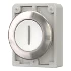 EATON INDUSTRIES - Pulsante RMQ Titan piatto permanente bianco con dicitura Anello anteriore in acciaio inossidabile M30I FDR W X1 PULS D30 A FILO BIAN STAB.