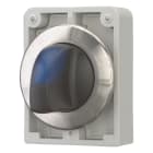 EATON INDUSTRIES - Sel. Luminoso RMQ-Titan con maniglia ad impulso 3 posizioni azzurro Anello anteriore in acciaio inossidabile M30I-FWLK3-B D30 a filo blu 3 P