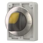 EATON INDUSTRIES - Sel. luminoso RMQ-Titan con maniglia ad impulso 3 posizioni giallo Anello anteriore in acciaio inossidabile M30I-FWLK3-Y D30 a filo 3P.