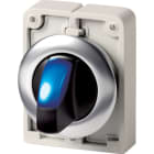 EATON INDUSTRIES - Sel. luminoso RMQ-Titan con maniglia ad impulso 2 posizioni azzurro anello anteriore in acciaio inossidabile M30I-FWLK-B D30 a filo blu 2 po.