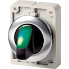 EATON INDUSTRIES - Selettore luminoso RMQ-Titan con maniglia ad impulso 2 posizioni verde Anello anteriore in acciaio inossidabile FILO VERDE 2P.