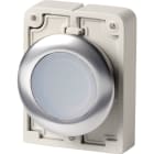 EATON INDUSTRIES - Pulsante luminoso RMQ-Titan piatto ad impulso bianco senza scritta Anello anteriore in acciaio inossidabile M30I-FDL-W-SP.