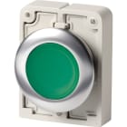 EATON INDUSTRIES - Pulsante luminoso RMQ-Titan piatto ad impulso verde senza scritta Anello anteriore in acciaio inossidabile M30I-FDL-G-SP.