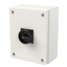 EATON INDUSTRIES - Interruttore generale T0 20 A in custodia 4 Unità costruttiva/e 8 poli Funzione di arresto con maniglia rotativa nera e corona di blocco lucchetto.