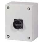 EATON INDUSTRIES - Interruttore generale T3 32A in custodia 3 Unità costruttiva/e 3 poli 2 NA 1 NC Funzione di arresto con maniglia rotativa nera e corona di b.